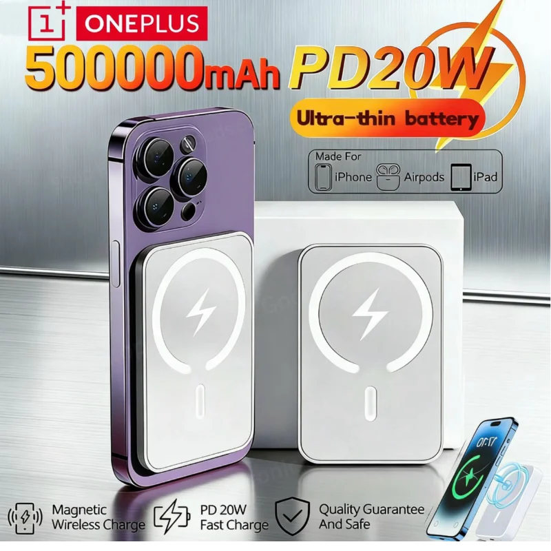 NEXORA 50000mAh Wireless Magnetic Power Bank Charger Fast Charging External Spare Battery For Apple iPhone Android Magsafes